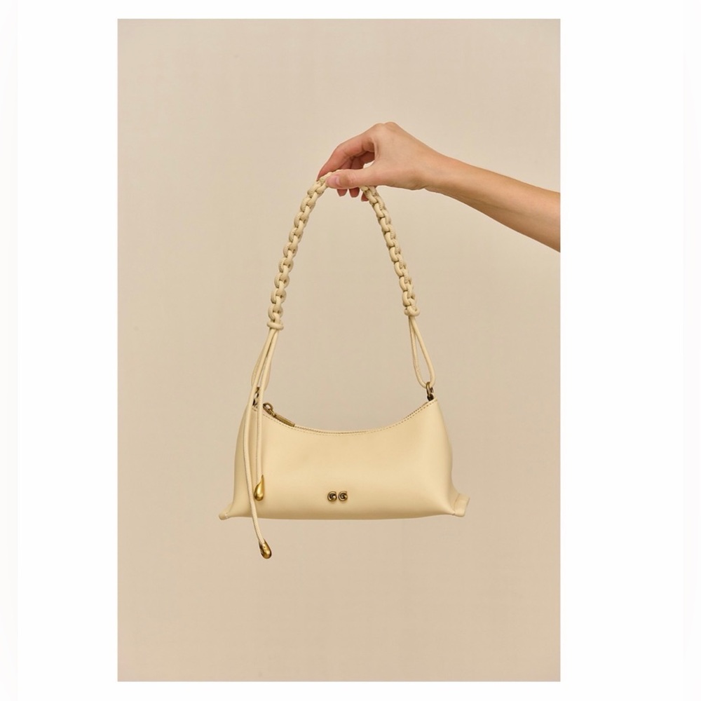 Cult Gaia Osa Leather Shoulder Bag in Buttercream (Brand New!)